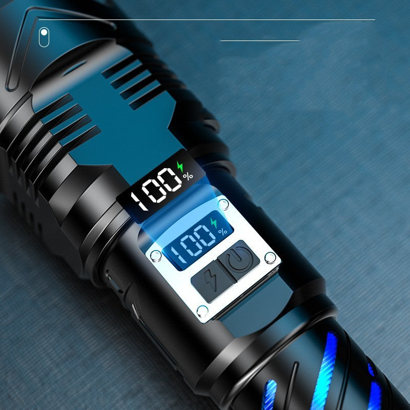 Aluminum Alloy Zoom Digital Display Flashlight