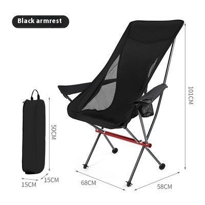 High Strap Armrest Folding Chair