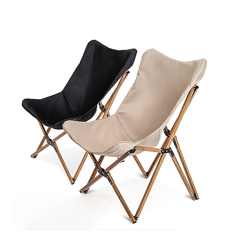 Folding Wooden Grain Aluminum Pipe Camping Chair
