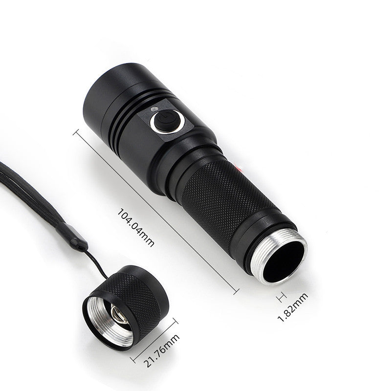 Aluminum Alloy USB Rechargeable Flashlight